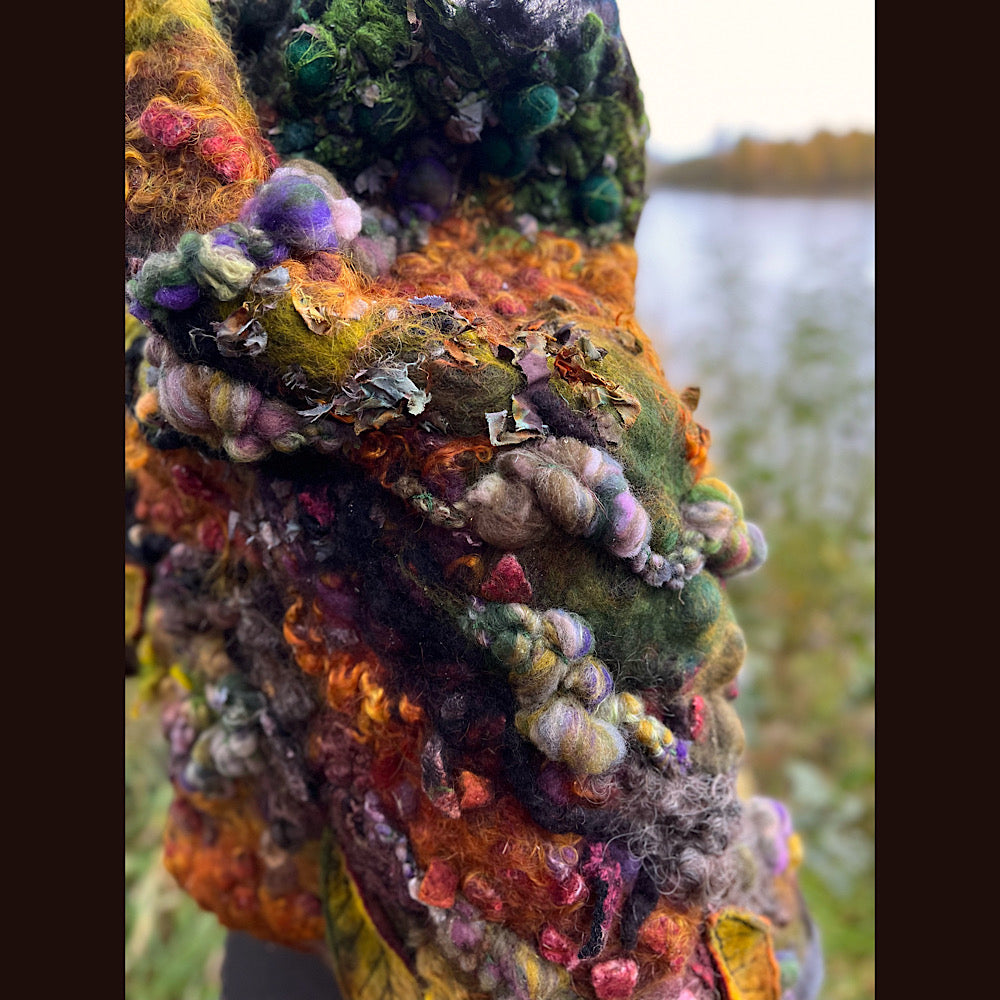 Appalachian trail felted shawl 56” X 22”