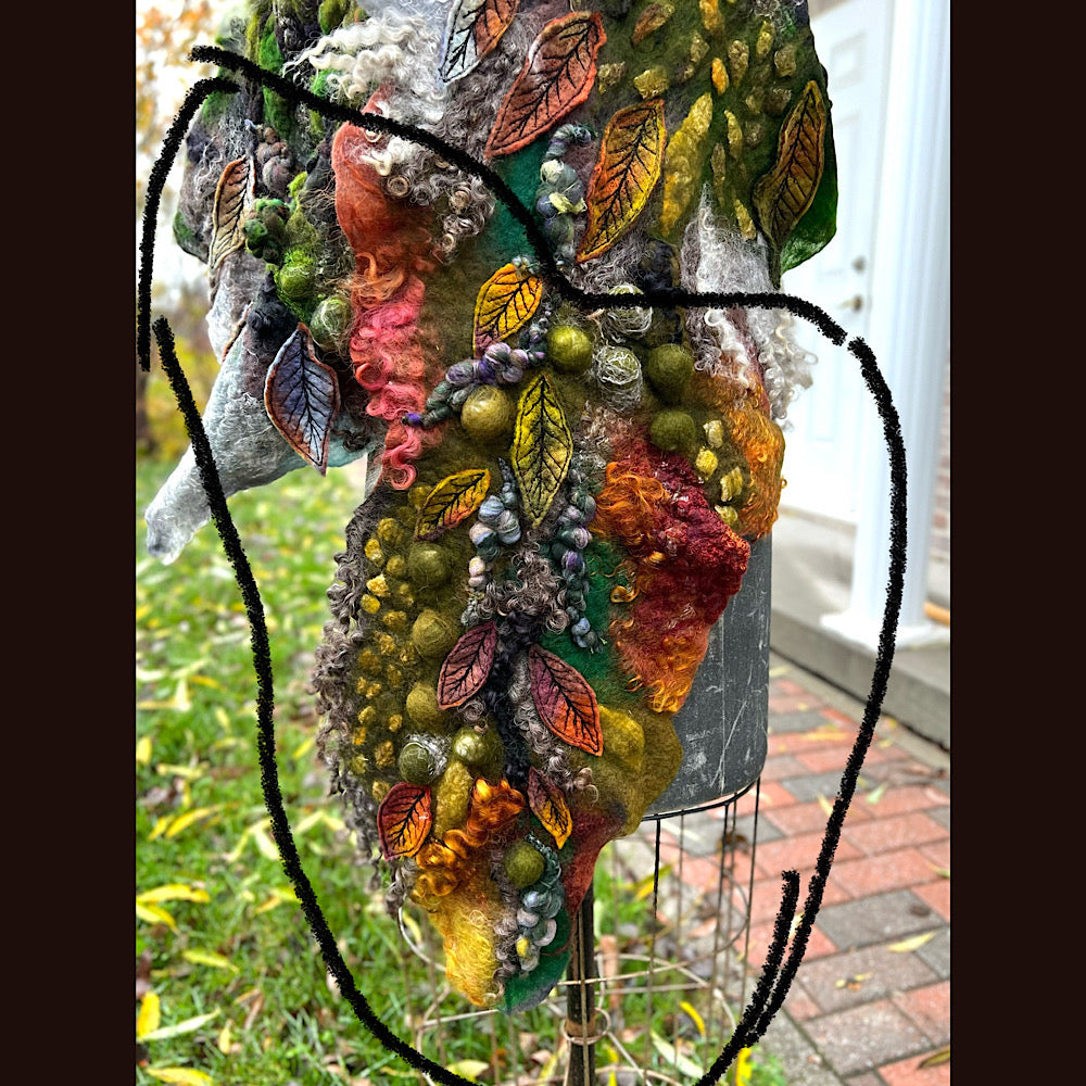 Reserved- Tundra felted shawl 78” X 22”- *this shawl has been extended *