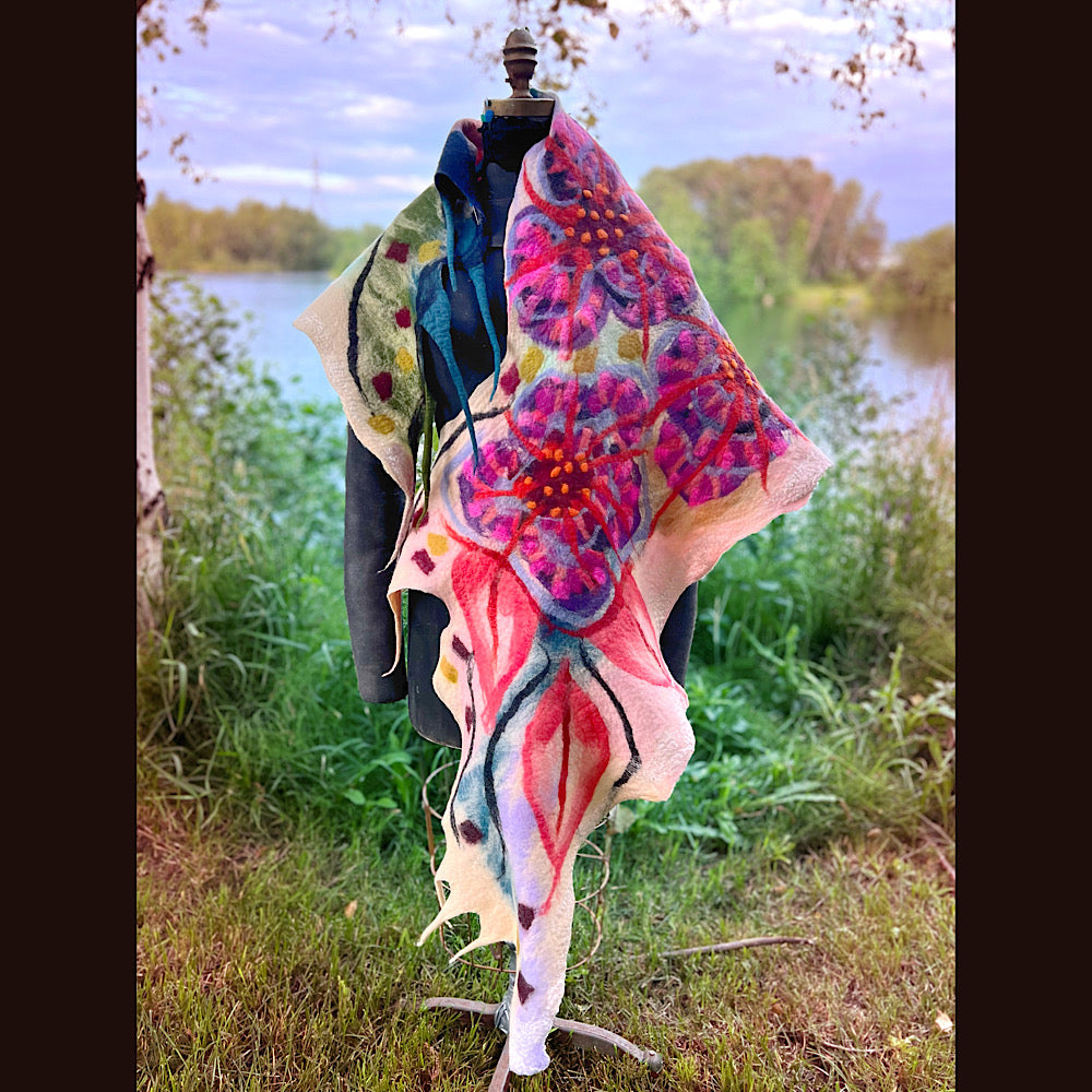 Felted Shawl 92” X 21”