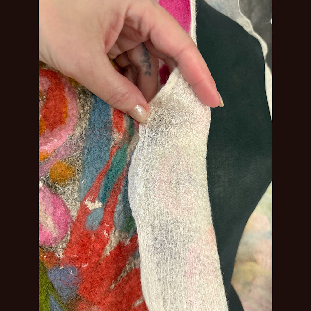 OOAK Handmade wool Felted Scarf 80” X 17” Original art work