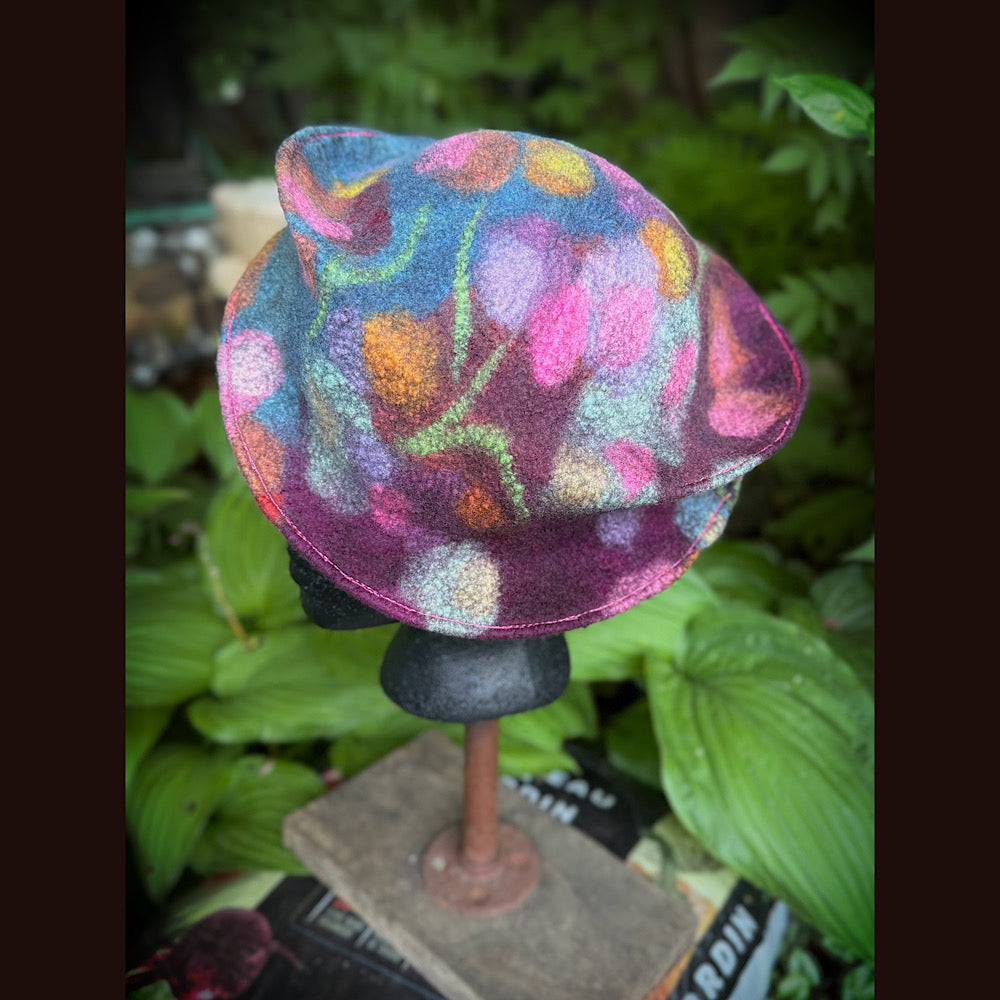 OOAK Handmade wool Felted hat 22” small