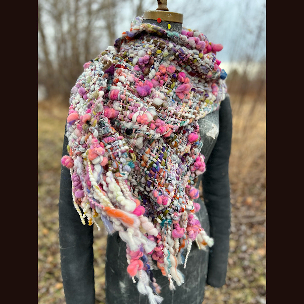 Spring Woven scarf 67” X 11”