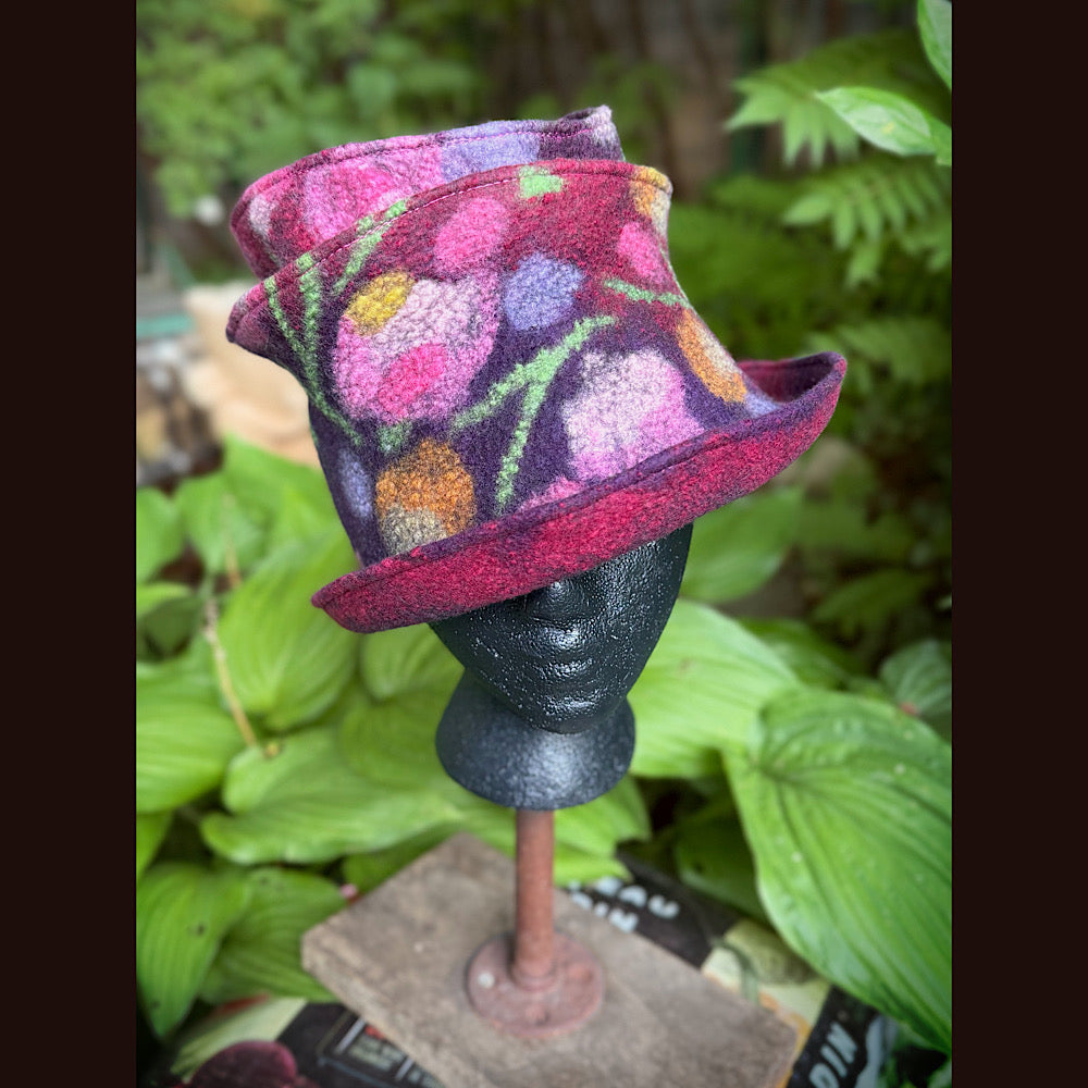 OOAK Handmade wool Felted hat 22” small