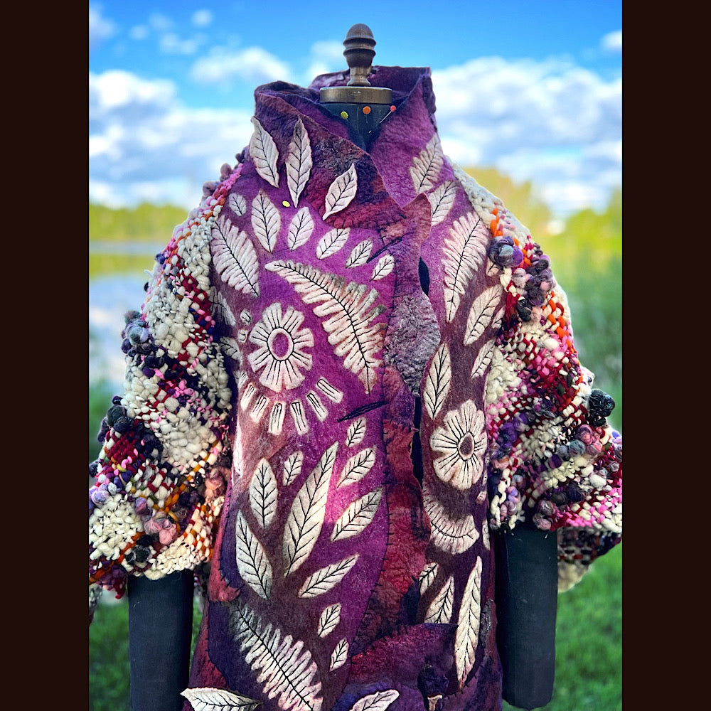 Felted adorned coat Size M-L