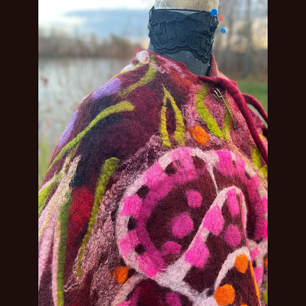 Felted floral capelet