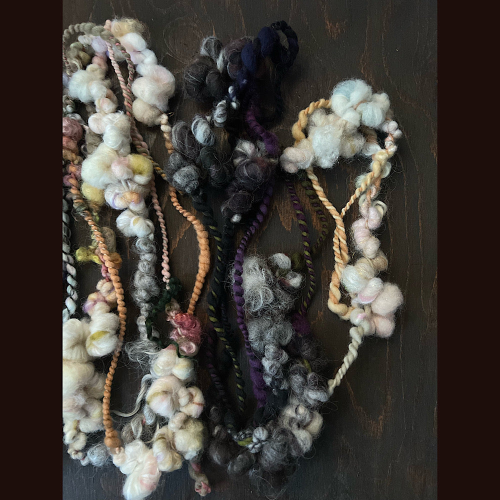 Lot of art yarns for weaving 4.6 OZ