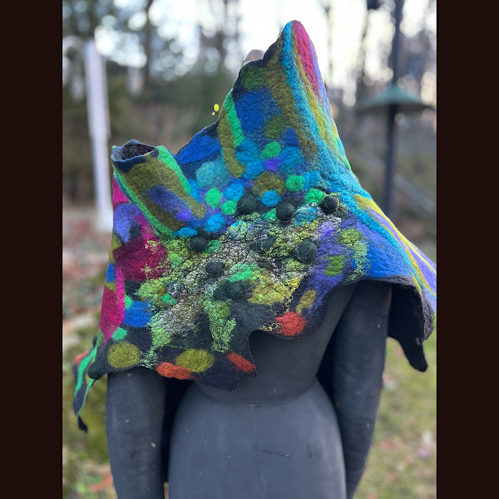 Rose Felted Shawl 84” X 29”