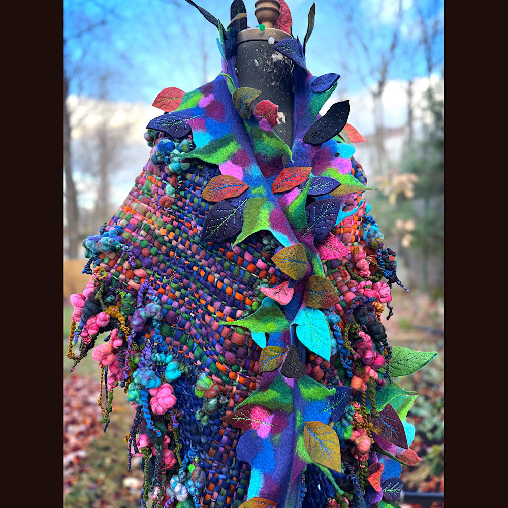 Handmade wool Felted Scarf 88”X 18”