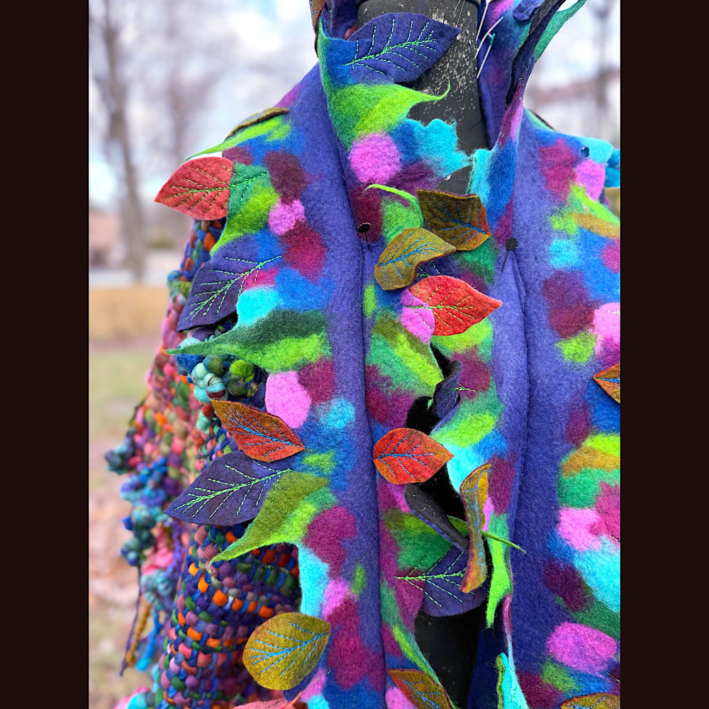 Handmade wool Felted Scarf 88”X 18”