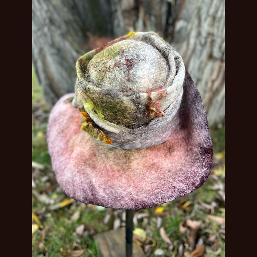 Felted top hat with bow 23” medium