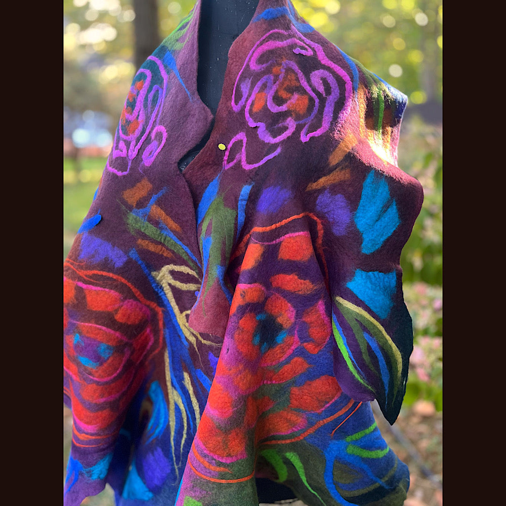 Handmade Felted Wool Scarf 82” X 29”