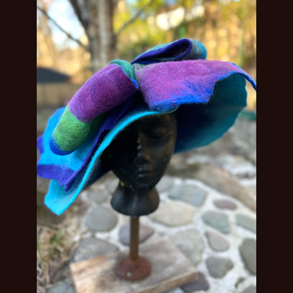 Felted top hat with bow 24” large