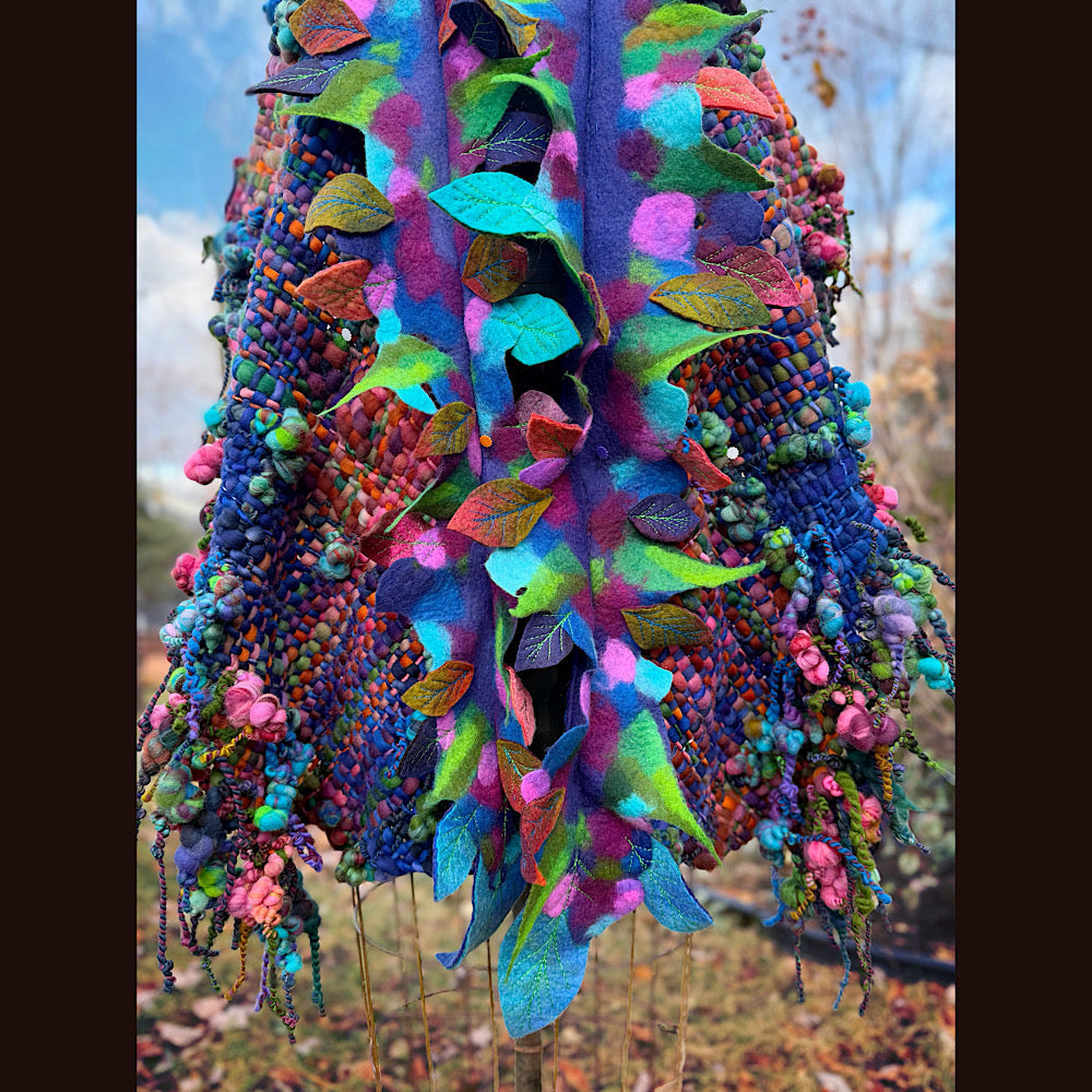 Handmade wool Felted Scarf 88”X 18”