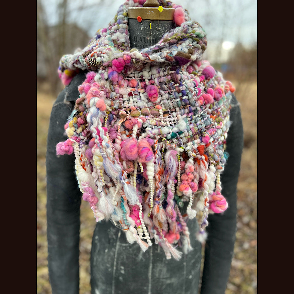 Spring Woven scarf 67” X 11”