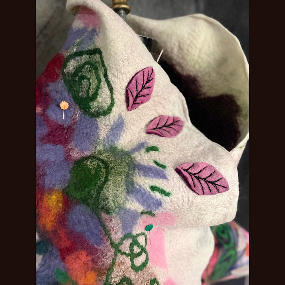 OOAK Handmade wool Felted Scarf 80” X 18”