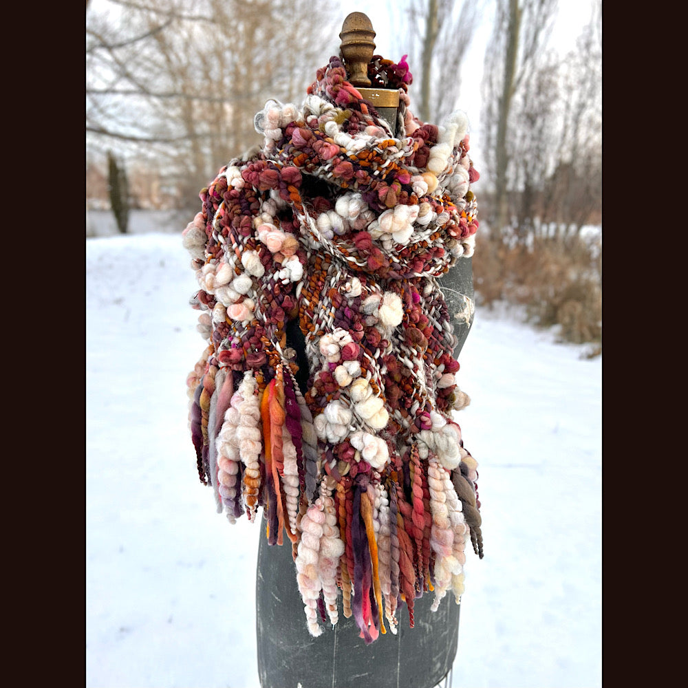 Sucre à la crème (cream and sugar) - Woven scarf- 66” X 10”