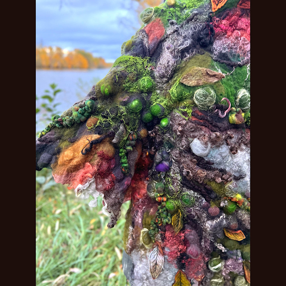 Reserved- Tundra felted shawl 78” X 22”- *this shawl has been extended *