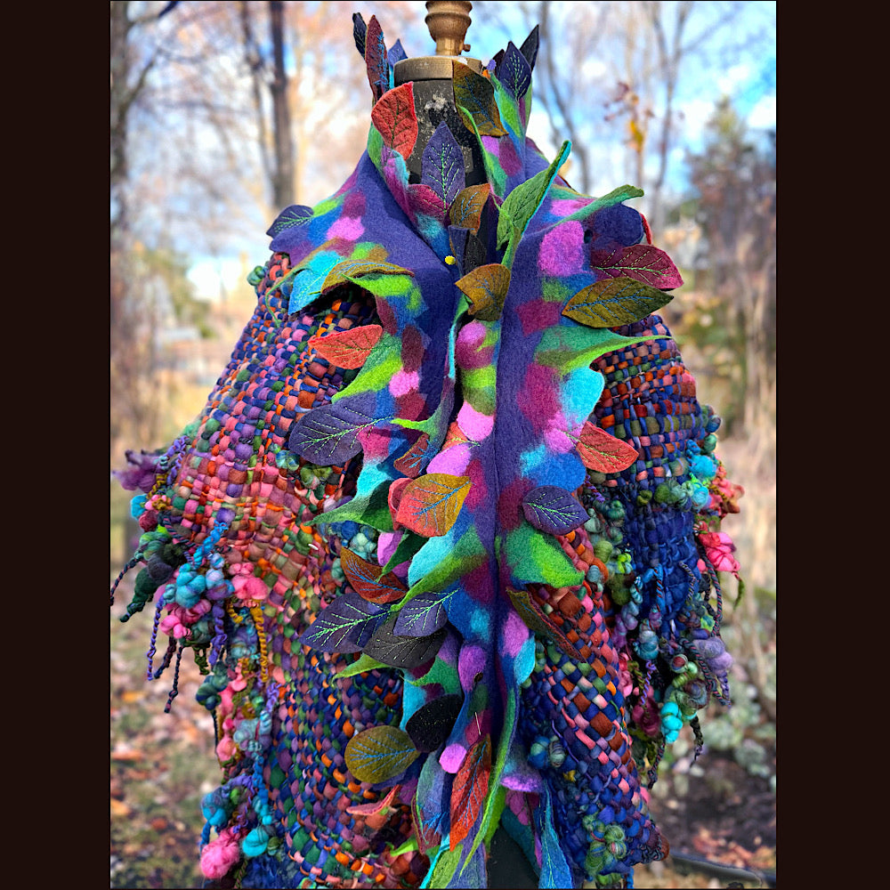 Handmade wool Felted Scarf 88”X 18”