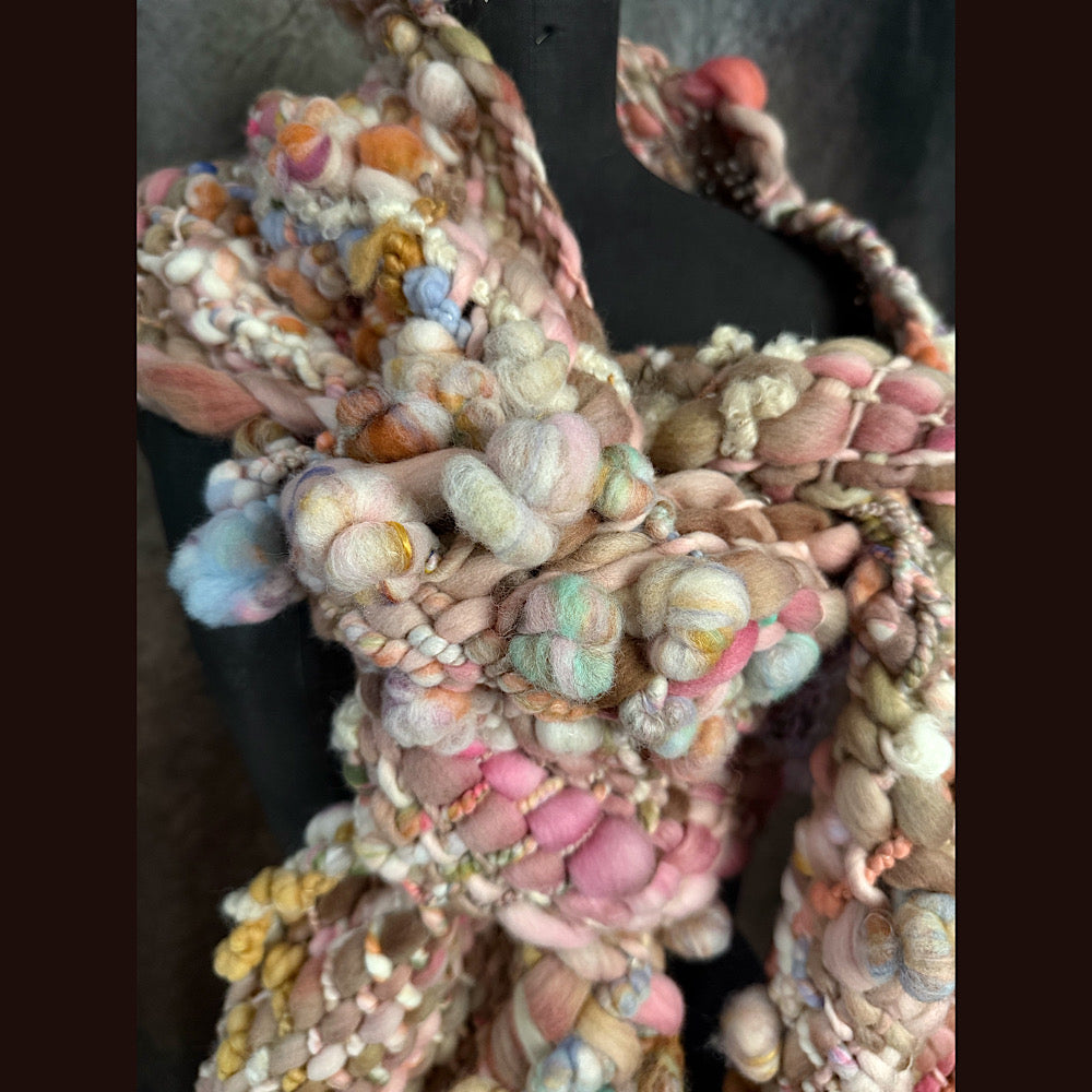 Handmade wool Woven Scarf 90” X 11”