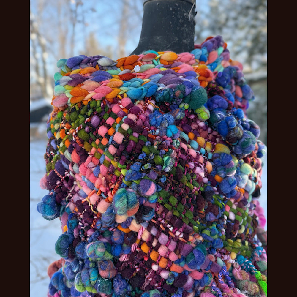 Handmade wool Woven Scarf shawlette 26”X  18” larger size