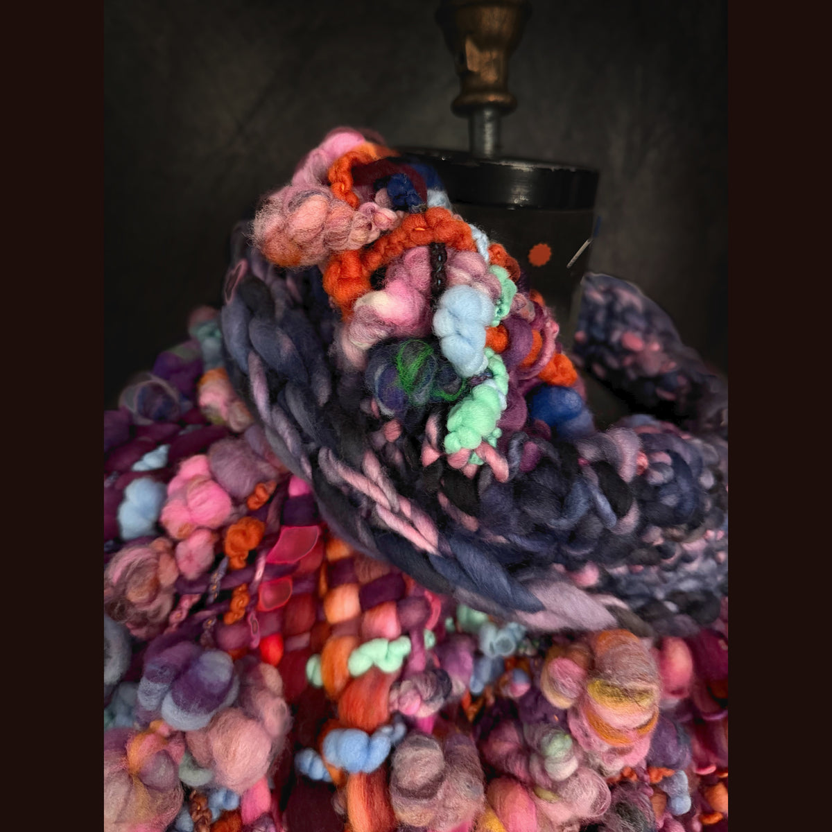 Handmade wool Woven Scarf shawlette 25” X  20” larger size