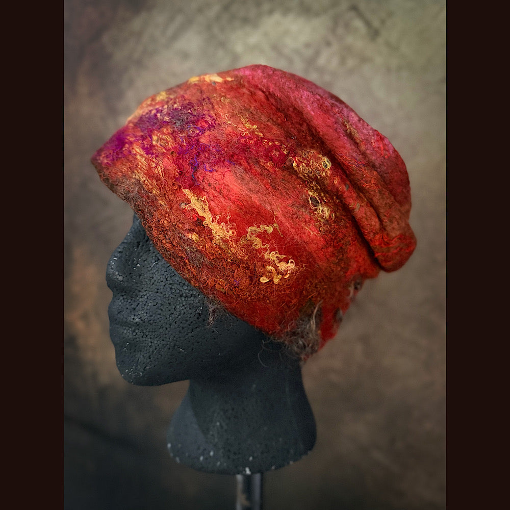 OOAK Handmade wool Felted hat 23” small/medium