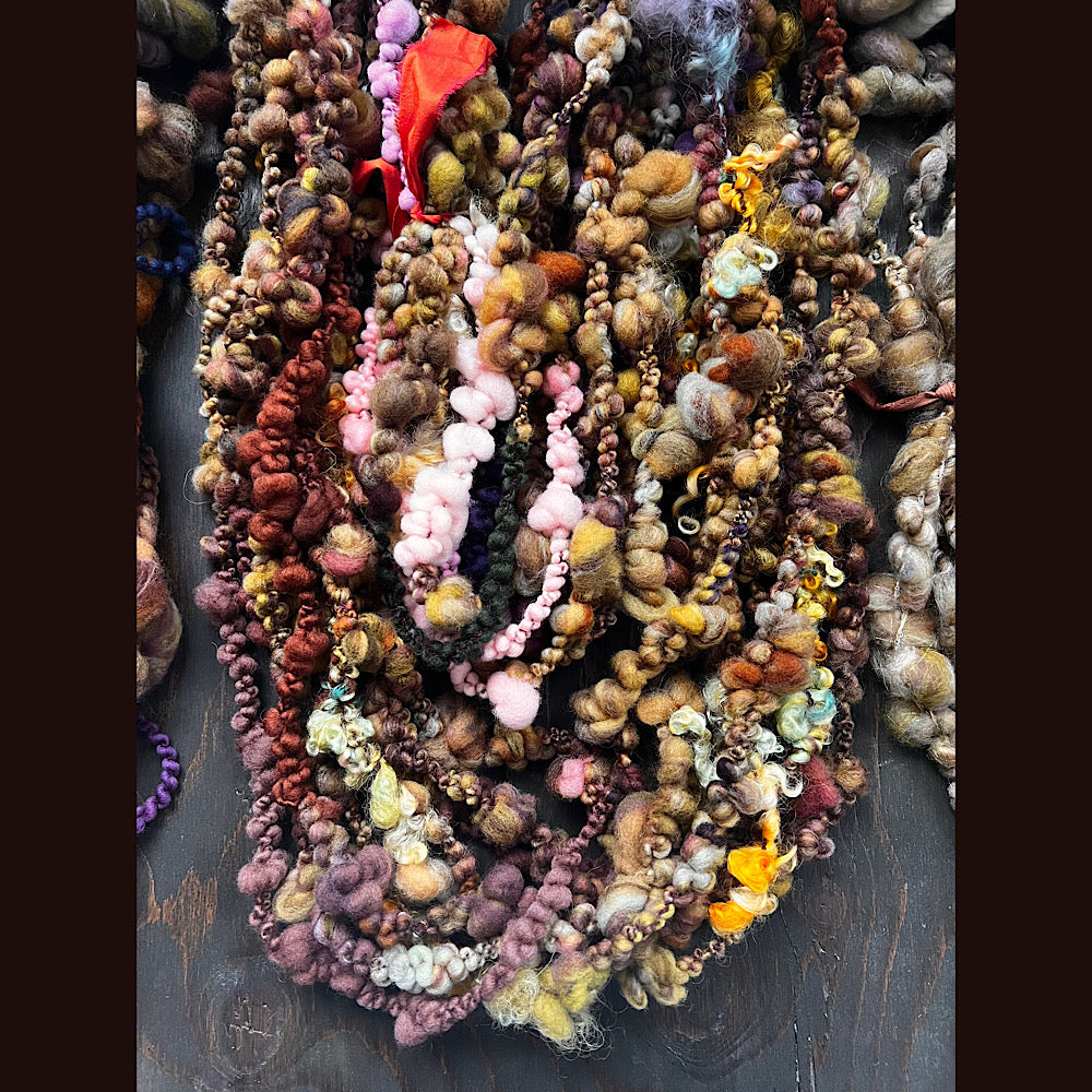 Very Large lot of 5 skeins of art yarn for weaving  14.7 oz