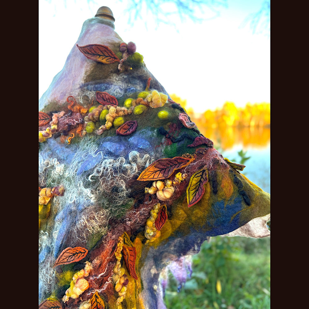 Chicoutimi river felted shawl 59” X 22”