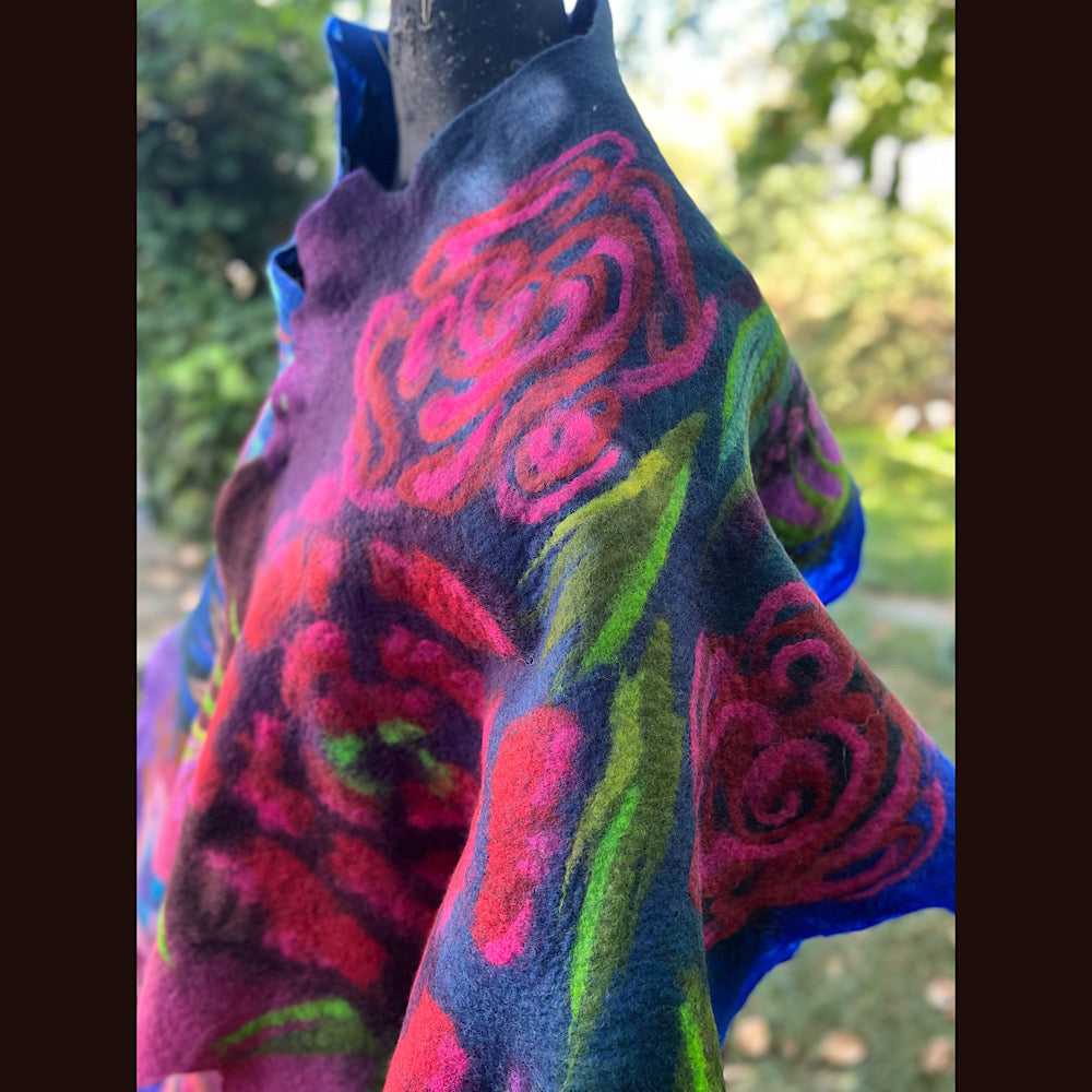 Handmade Felted Wool Scarf 80” X 26”