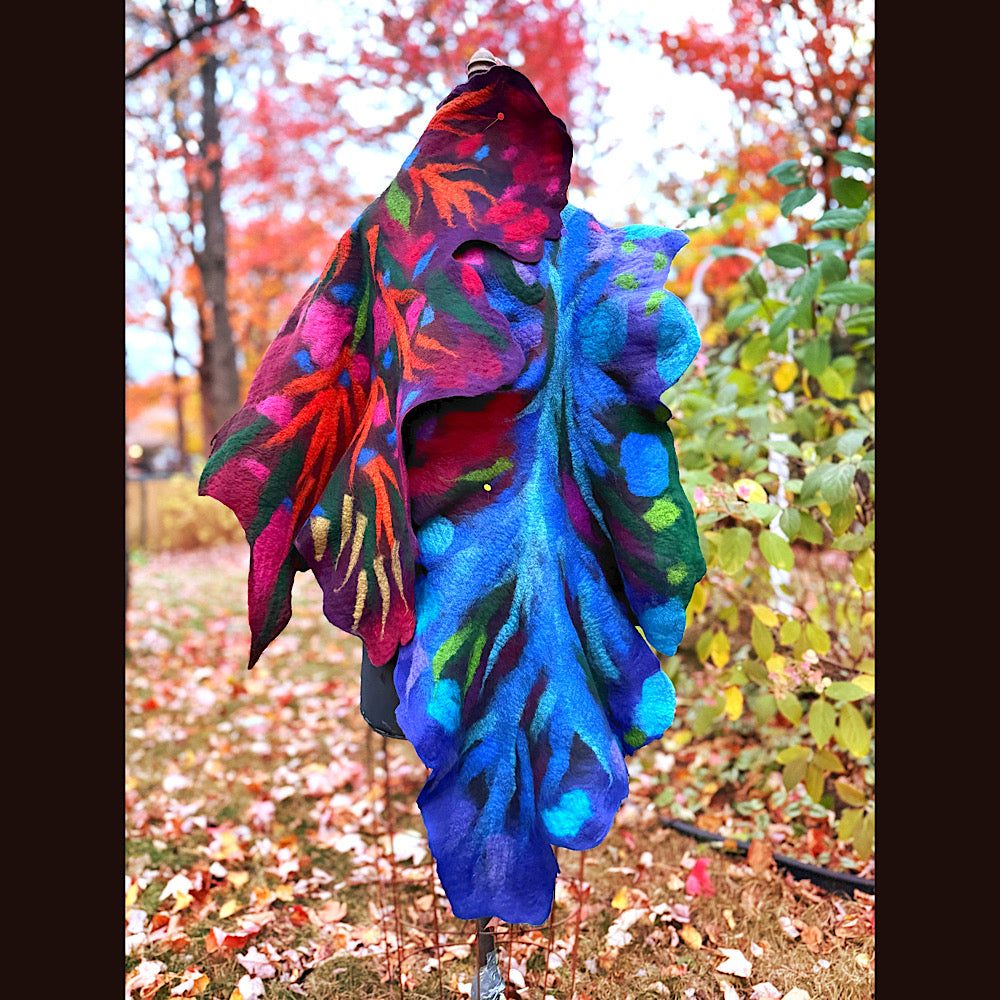 Handmade wool Felted Scarf 79” X 23”