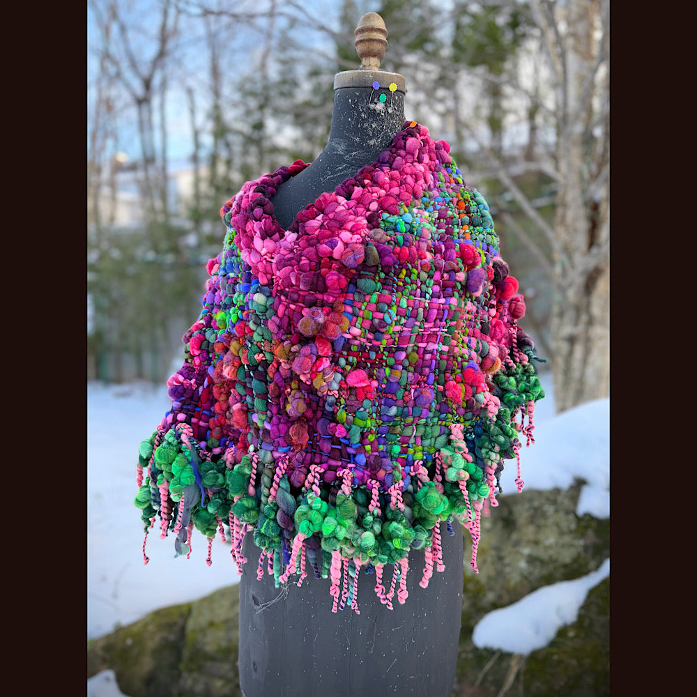 Handmade wool Woven Scarf shawlette