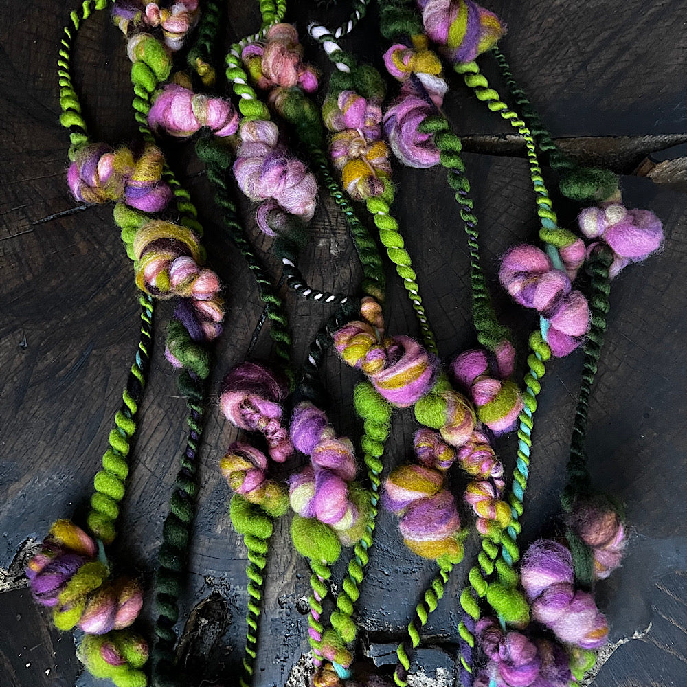 Rose buds art yarn for weavers