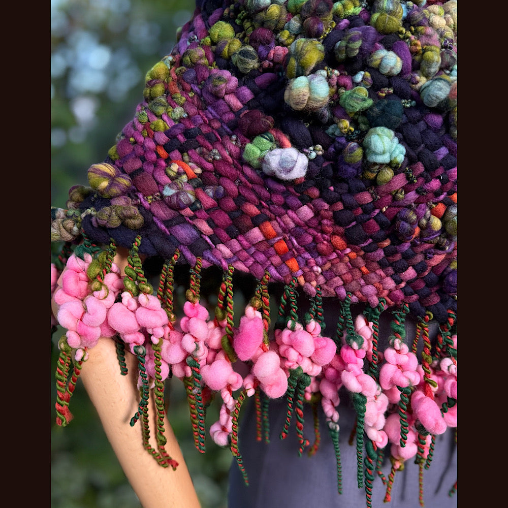 OOAK Hand woven wool handmade Scarf shawlette
