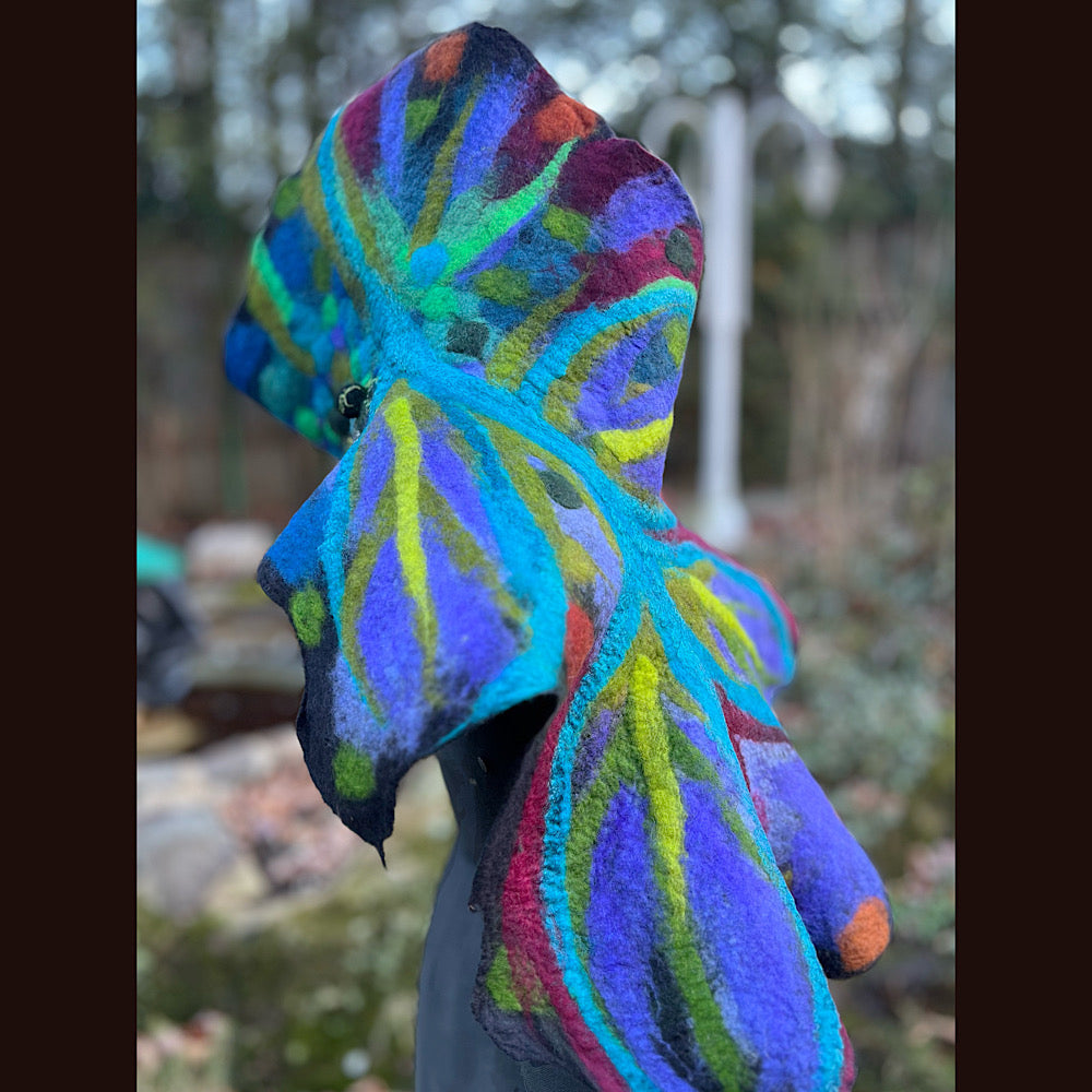 Rose Felted Shawl 84” X 29”