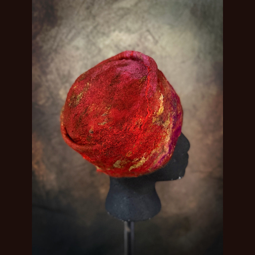 OOAK Handmade wool Felted hat 23” small/medium