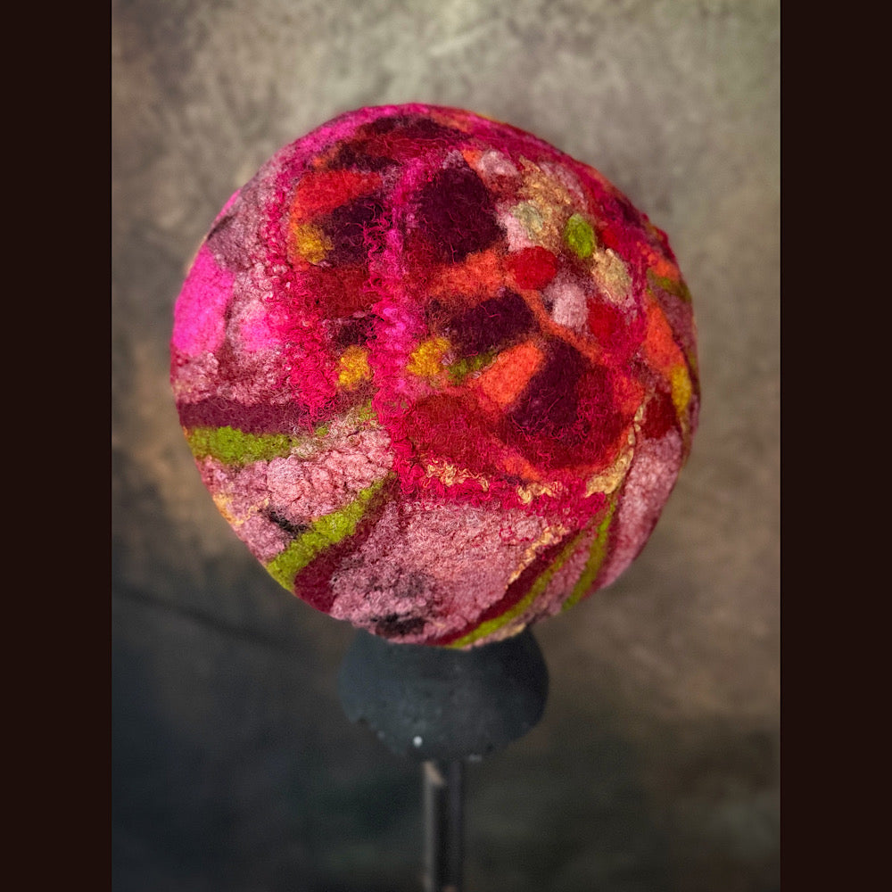 OOAK Handmade wool Felted hat 22” small