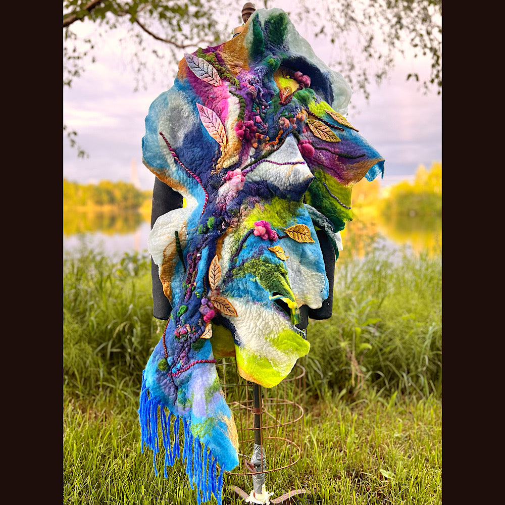 Felted Shawl 74”X 27”