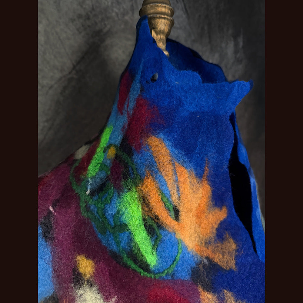 OOAK Handmade wool Felted Scarf 88” X 16”