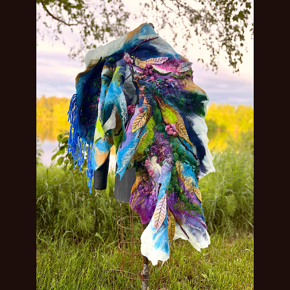 Felted Shawl 74”X 27”