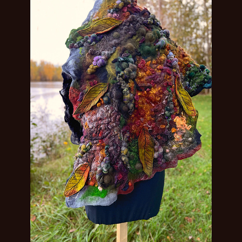 Appalachian trail felted shawl 56” X 22”