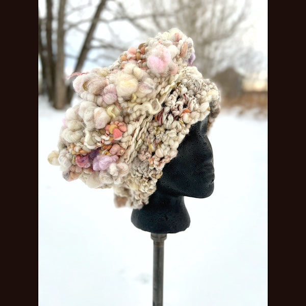 Snow rose toque (on hold) - Mynoush