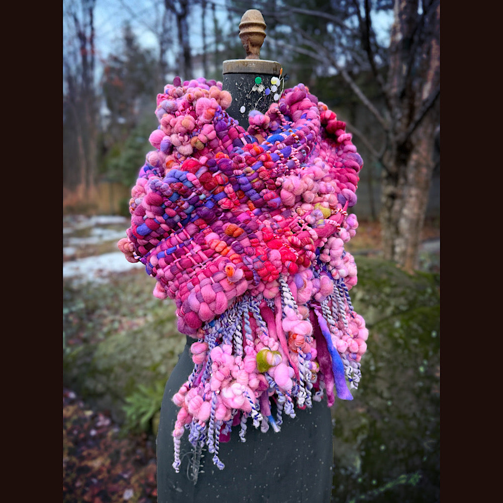 Handmade wool Woven Scarf 98” X 9”