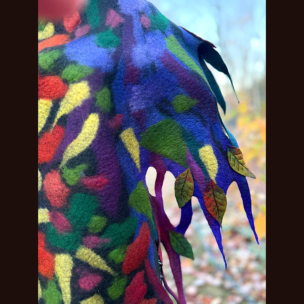 Handmade wool Felted Scarf 86 X 24”