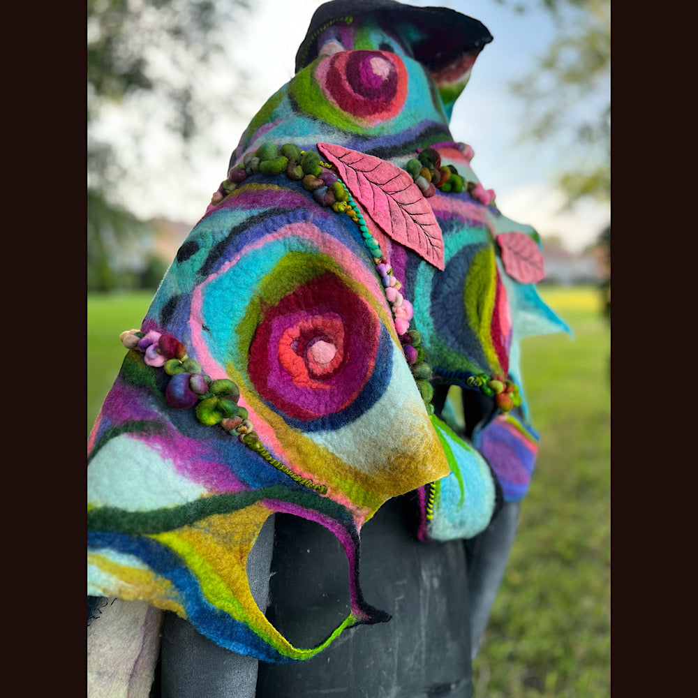 Large Felted Shawl 70” X 28