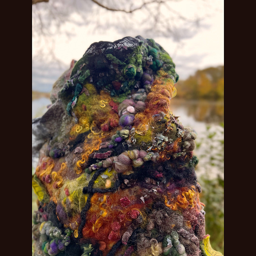 Appalachian trail felted shawl 56” X 22”