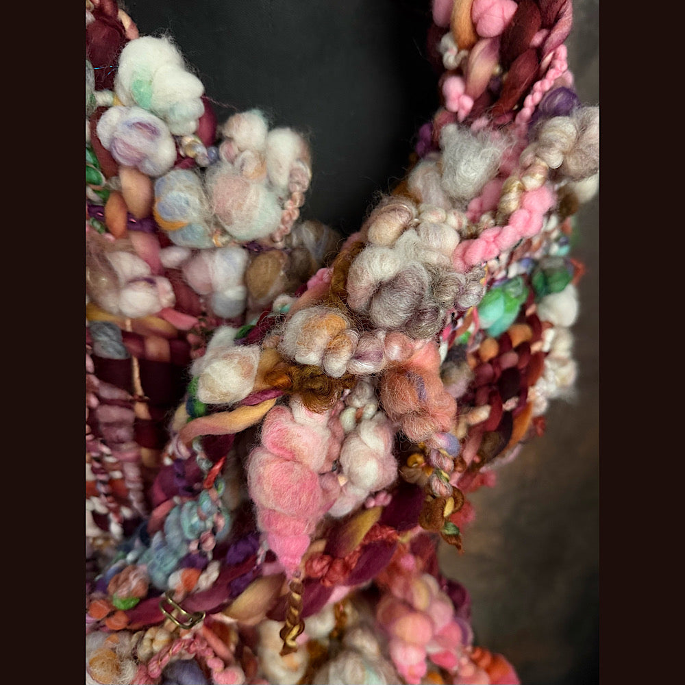 Handmade wool Woven Scarf 86” X 11”