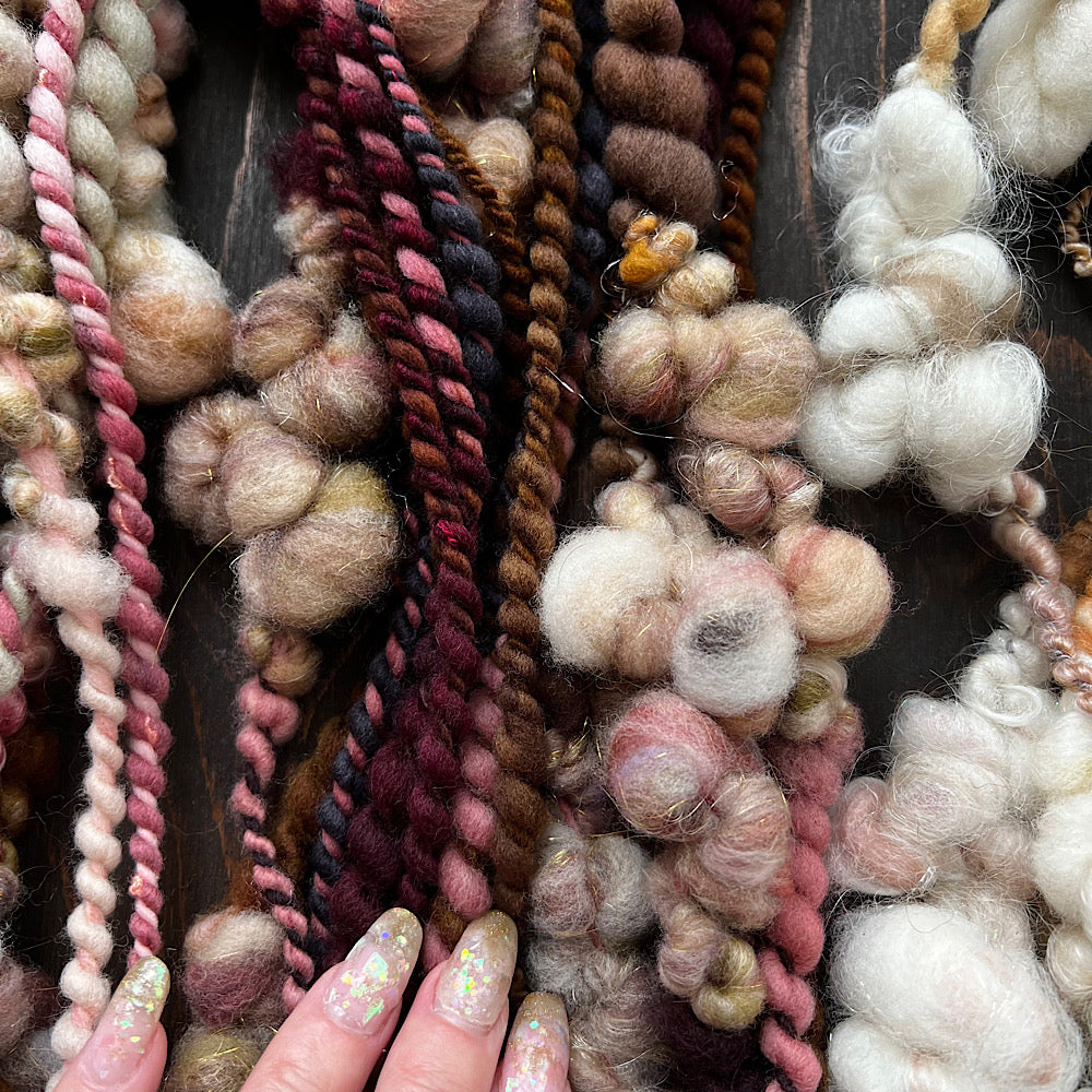 Very Large lot of 6 skeins of art yarn for weaving  20.4 oz / 1.2 pound