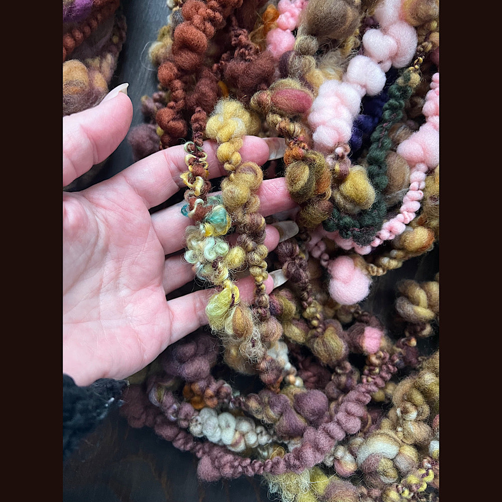 Very Large lot of 5 skeins of art yarn for weaving  14.7 oz