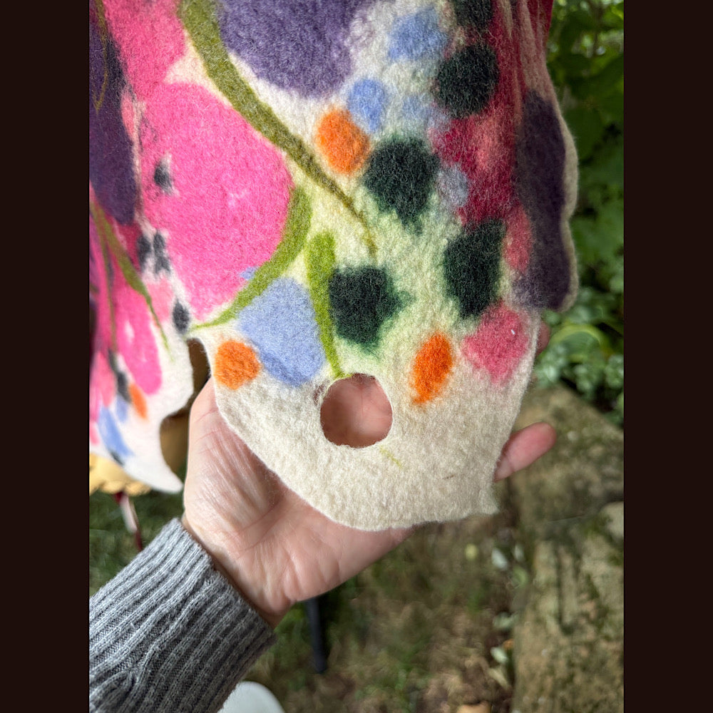 OOAK Handmade wool Felted Scarf 84” X 19” Original art work