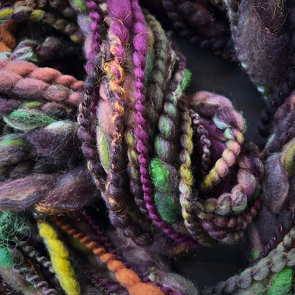 Bulky hand spun spiral for knitters 1.5 oz 27 yards